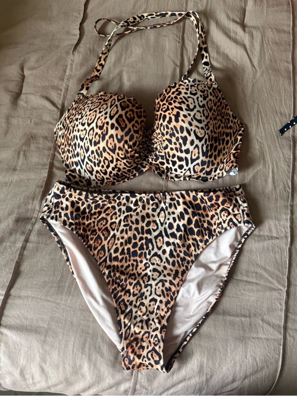 Victoria's Secret Leopard Print Bikini - Black & Tan